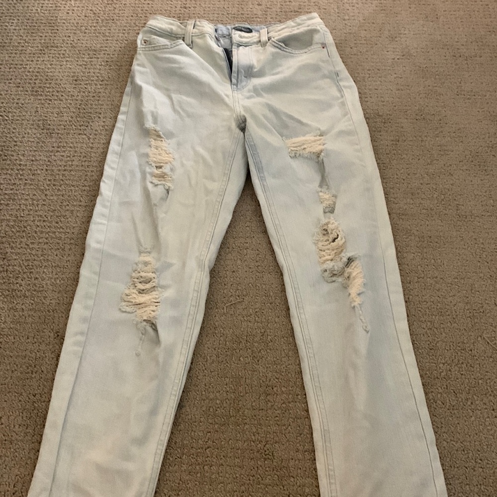 Womens light wash mom jeans